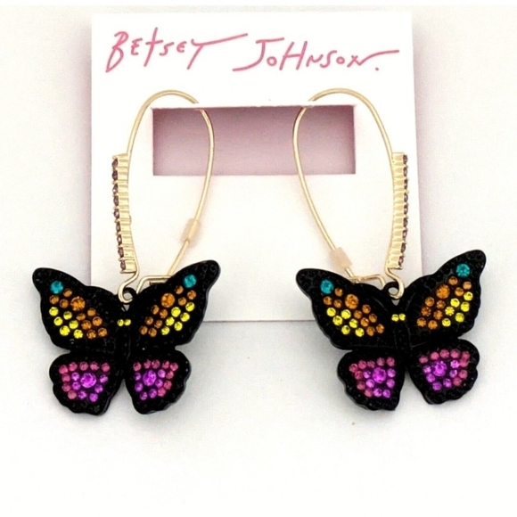 🖤🔹️ Betsey Johnson🔹️ Butterfly Hook dangle earrings ✨️ 🦋 - Picture 5 of 5